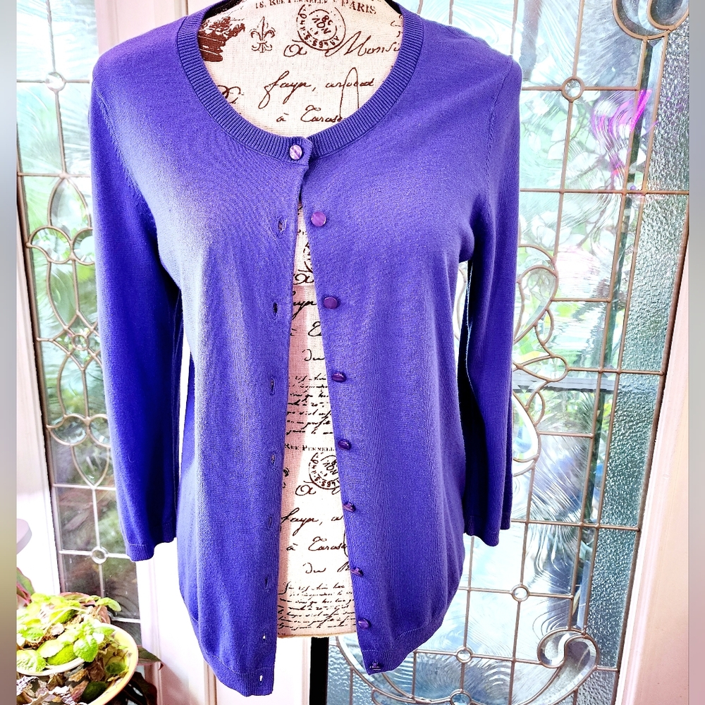 Talbots Charming Cardigan Iris Small FINAL MARKDOWN